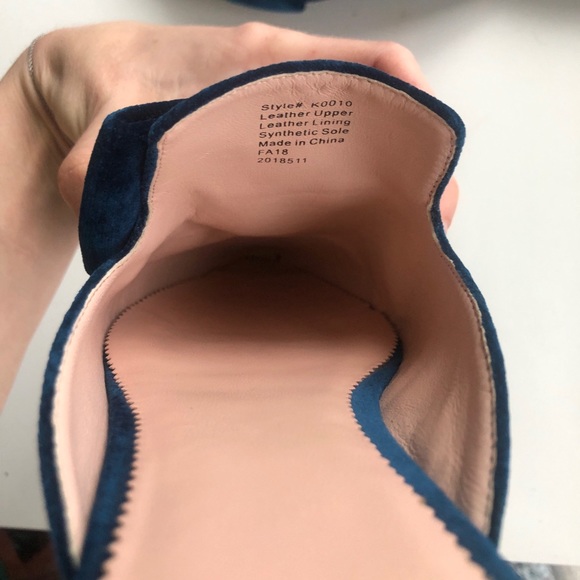 J. Crew 9 bow loafers blue suede mules shoes - Picture 3 of 7